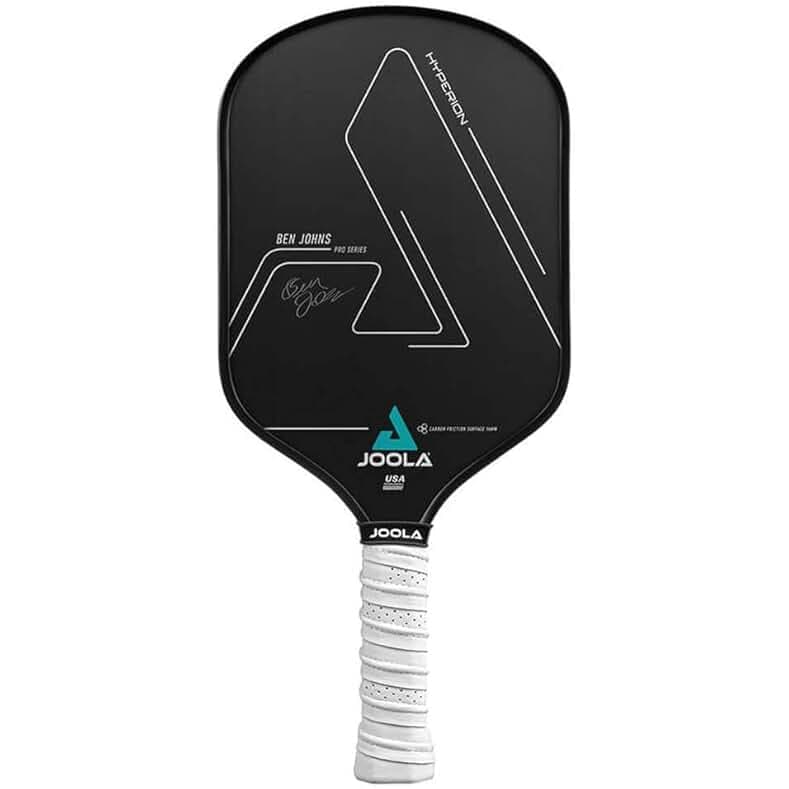 JOOLA Ben Johns Hyperion Pickleball Paddle - Select Raw Carbon Surface or Carbon Abrasion Surface for Increased Power and Spin - Elongated Grip Handle - Carbon Fiber Pickleball Paddle - USAP Approved
