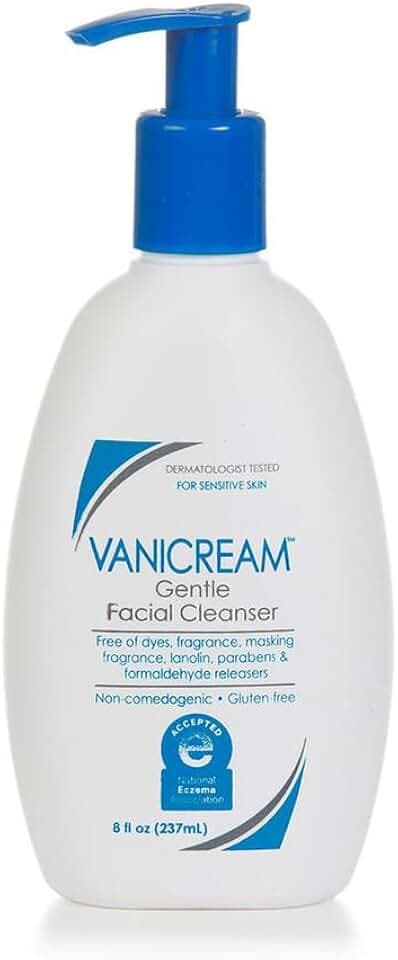 Vanicream Gentle Facial Cleanser with Pump Dispenser - 8 fl oz - Formulated Without Common Irritants for Those with Sensitive Skin