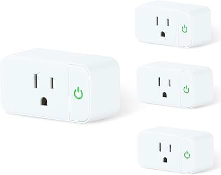 Smart Life Wi-Fi Outlet Compatible with Alexa, Google Home & Echo, Smart Plug with Timer Function & Group Controller,15 Amp Indoor Socket, 2.4G Wi-Fi Only, White, 4 Pack