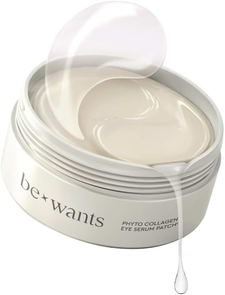 Bewants under eye patches for puffy eyes, Korean under eye mask with vegan collagen and 71.9% bamboo water, patches for dark circles and Cooling, 60 pieces
