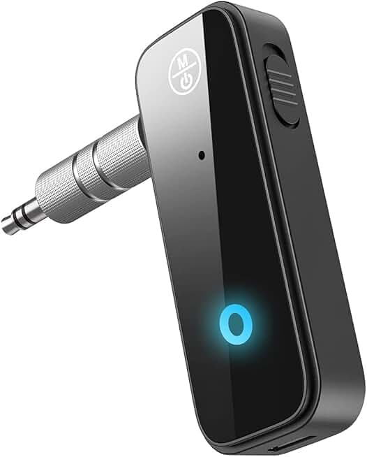 JXTZ Aux Bluetooth 5.3 Adapter for Car, 2 in 1 Wireless Bluetooth Transmitter and Receiver for Headphones Car Home Audio Speaker, Portable 3.5mm Wireless Audio Receiver, Hands-Free Call