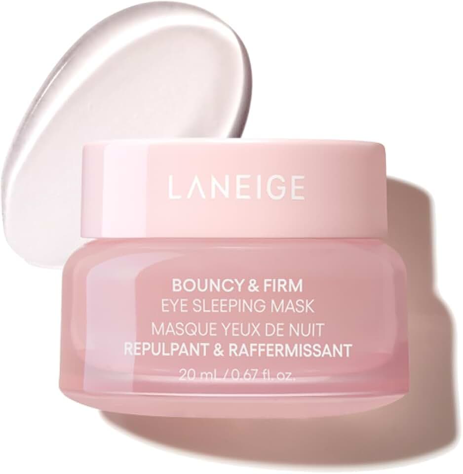 LANEIGE Bouncy & Firm Eye Brightening Sleeping Mask: Peony, Collagen Complex, Depuff, Dark Circle, Hydration, Cooling