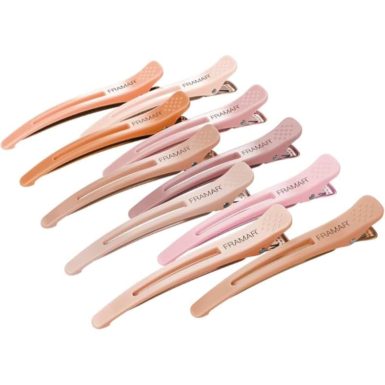 Framar Neutral Creaseless Hair Clips 10 pack – Professional Salon Hair Clips for Styling Sectioning, Hair Styling Clips, Hair Clip For Sectioning, Hair Sectioning Clips – Prevents Creases Or Dents