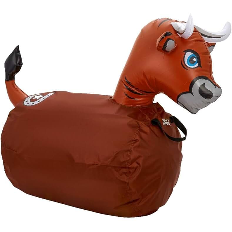 WADDLE Hip Hoppers Bouncy Hopper Inflatable Hopping Animal Bouncer, Supports Up to 250 Pounds, Ages 5 and Up (Brown Bull)