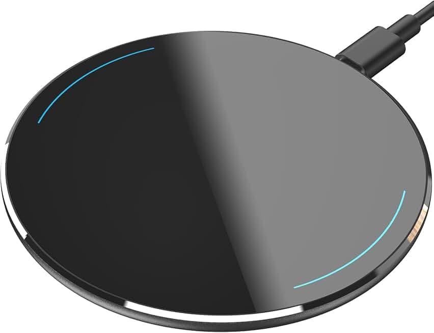 TOZO W1 New Anti-Slip Wireless Charger 15W Max Fast Wireless Charging Pad Compatible with iPhone 16/16 Plus/16 Pro Max /15/14/13/SE Series, Samsung Galaxy S24/S23 Series (No AC Adapter), Black