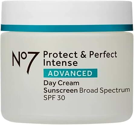 No7 Protect & Perfect Intense Advanced Day Cream SPF 30 - Anti-Aging Facial Moisturizer with Anti-Wrinkle Technology - Hydrating Hyaluronic Acid Cream for Radiant Youthful Skin (50ml)