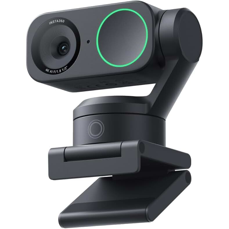 Insta360 Link 2 - PTZ 4K Webcam for PC/Mac, 1/2" Sensor, AI Tracking, HDR, AI Noise-Canceling Mic, Gesture Control for Streaming, Video Calls, Gaming, Works with Zoom, Teams, Twitch & More