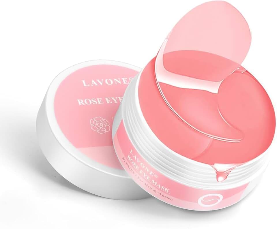 Eye Mask - 30 Pairs Rose Under Eye Patches Skin Care Products,Eye Masks Skincare for Dark Circles and Puffiness, Reduce Wrinkles, Eye Bags and Fine Lines, for Women and Man