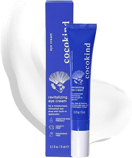 Revitalizing Eye Cream by Cocokind, Depuff & Reduce Fine Lines and Wrinkles, Cream for Firmer and Brighter Looking Eye Area, Hydrating with a Cool Metal Applicator Tip, 0.5 Fl Oz