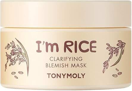 TONYMOLY I'm Rice Clarifying Blemish Clay Mask, Facial Mask Detoxifiies, Reduces Redness & Soothes Irritated Skin, Kaolin Clay & Fermented Rice, 100ml