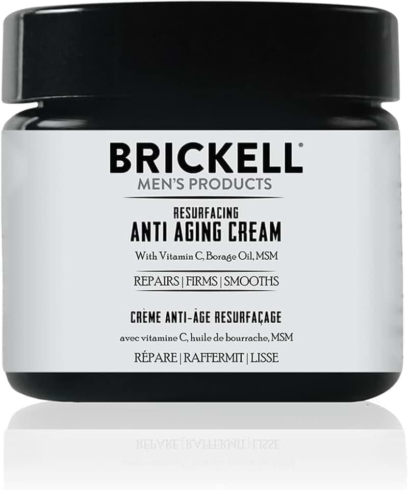 Brickell Men's Products Resurfacing Anti-Aging Face Cream For Men, Natural and Organic Face Moisturizer, Vitamin C Cream For Wrinkles, 2 Ounce, Unscented