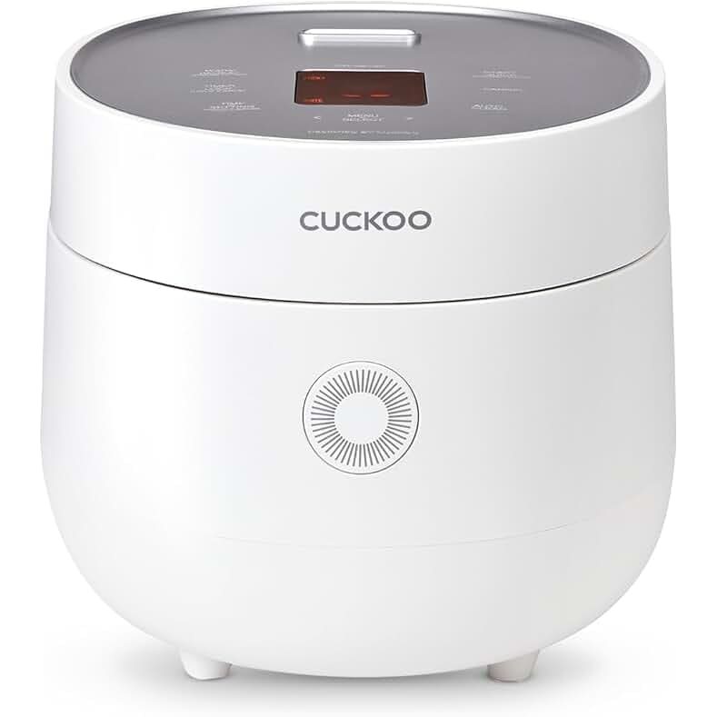 CUCKOO Rice Cooker 3 Cup Uncooked / 6 Cup Cooked, Modern Fuzzy Logic Rice Cooker Small with Delay Timer & Keep Warm Setting, Versatile Food Steamer for Cooking, Non-Stick Inner Pot, White (CR-0375FW)