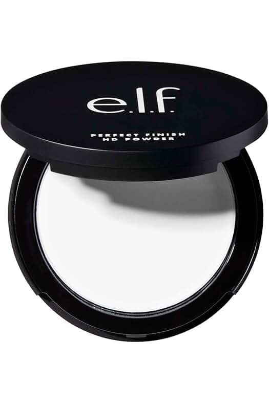 e.l.f. Perfect Finish HD Powder, Blurs Fine Lines & Imperfections, All Day Wear, Perfect for On The Go, 0.28 Oz