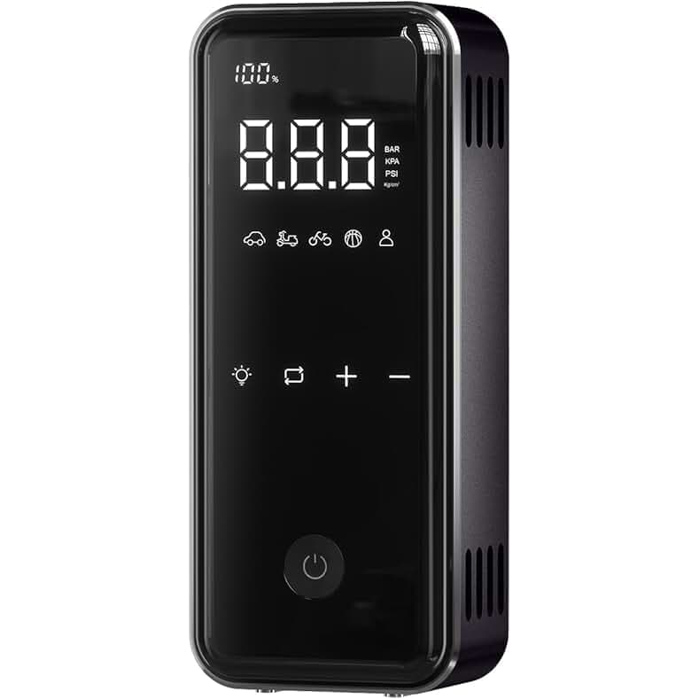 MotorX Tire Inflator Portable Air Compressor 2nd Generation, Large Tire Inflator Speed Level 30 Seconds Fast Inflation Air Pump, 15000mAh Battery Capacity, 65W 5X Fast Charging, Deluxe Package.