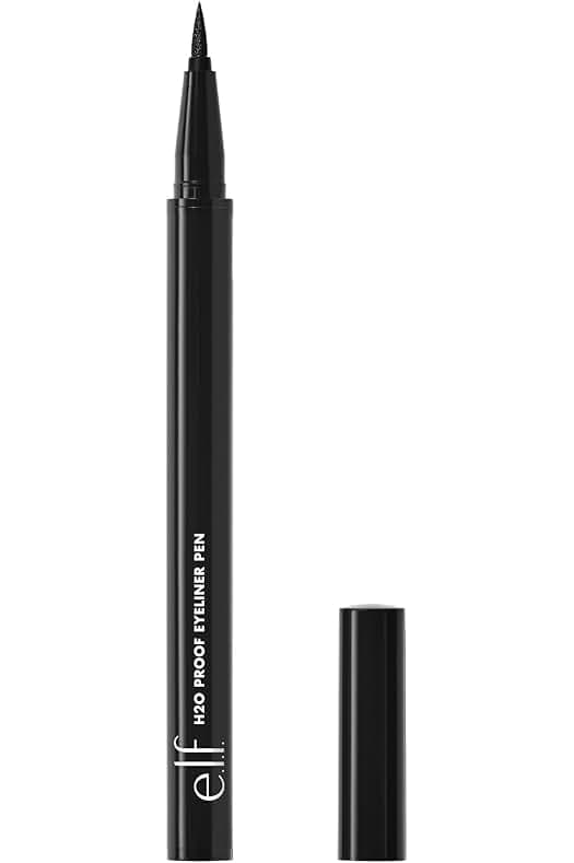 e.l.f. H2O Proof Eyeliner Pen, Felt Tip, Waterproof, Long-Lasting, High-Pigmented Liner For Bold Looks, Vegan & Cruelty-Free, Jet Black. 0.02 Fl Oz