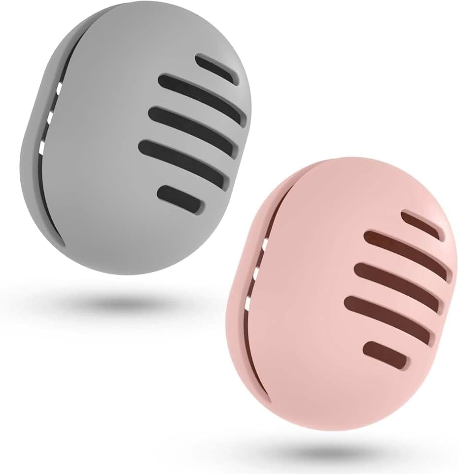 2 Pcs Makeup Sponge Holder,Double-Sided Breathable Silicone Beauty Blender Holder for Travel or Daily,Shatterproof Make-up Travel Case Quick Drying Easy to Carry,Grey+Pink