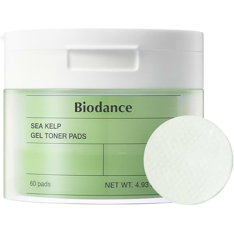 Biodance Sea Kelp Gel Toner Pads, Calming & Soothing for Sensitive Skin, Oil & Sebum Control, Blemish Care, Gentle Exfoliating Toner Pads, Korean Skincareㅣ4.93 fl.oz.(140g)*60Pads