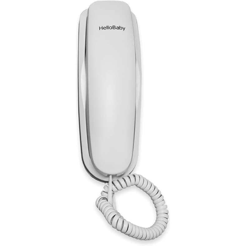HelloBaby Slim Landline Corded Telephone for Home and Office,No AC Power Required,13 Speed Dial Keys,Last Number Redial, Volume Control,Big Buttons, HAC,Flash,Senior Friendly,Wall-Mountable,White