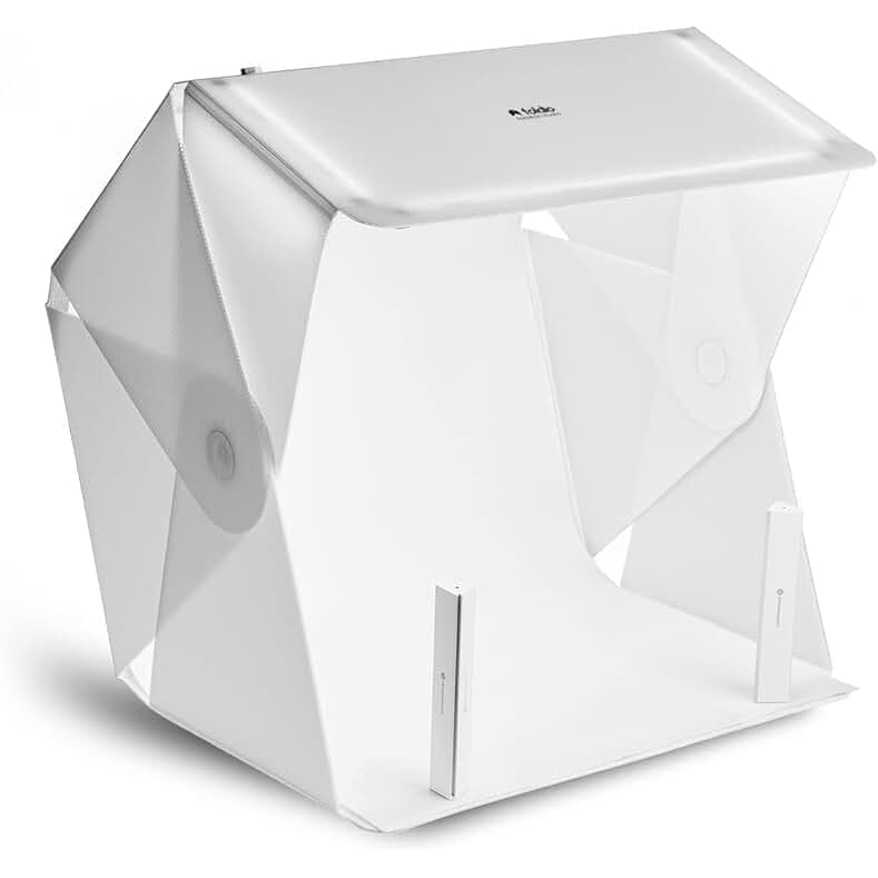 Foldio3 + Extra Lights (25inch Lightbox for Product Photography with Halo Bars / 25" x 25"/ Portable Studio, Dimmable LED Chips, CRI 97+, Background Sheet Included | ORANGEMONKIE)