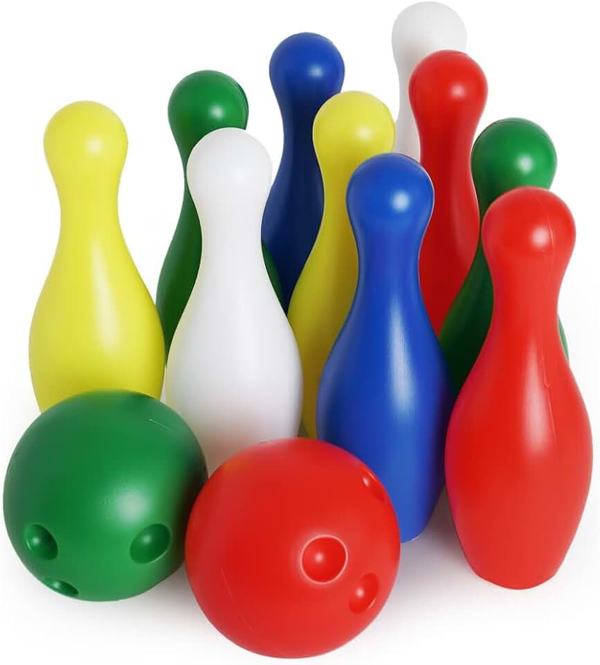 Boley Kids Bowling Set - 12 Piece Toddler Bowling Game - Indoor Outdoor Lawn Bowling Kit for Children - Lightweight, Safe, Family Play Set - Ideal Toy for Preschoolers, Garden Games, Party Fun