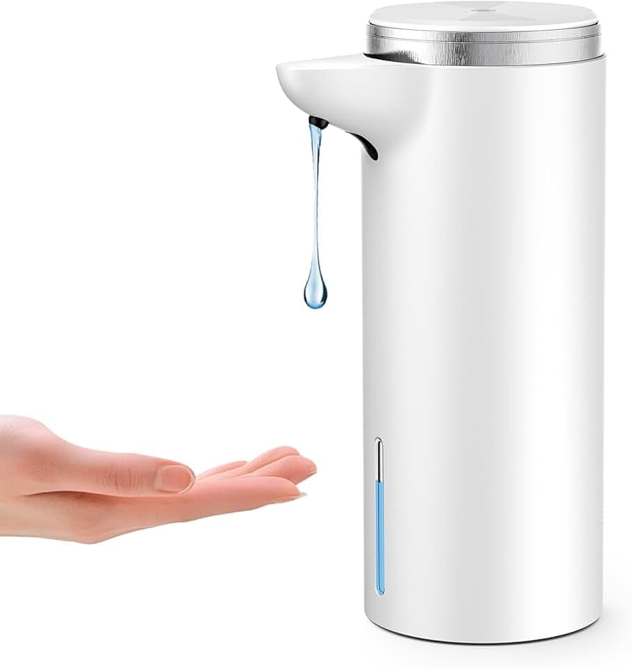 Automatic Soap Dispenser Touchless (Upgrade Auto & Manual Modes) - IPX7 WaterProof - Adjustable Volume for Thick & Thin Liquid - USB C Rechargeable Dish/Hand Soap Dispenser for Kitchen Bathroom