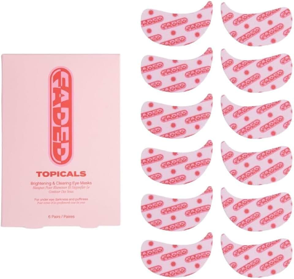 Topicals Faded Brightening Under Eye Masks | Revitalizing Patches to Depuff, Hydrate, and Illuminate | Diminishes Dark Circles and Fine Lines | Made with Kojic Acid, Caffeine & Niacinamide