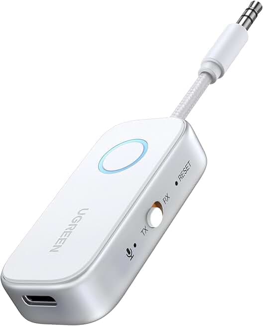 UGREEN Airplane Bluetooth 5.4 Transmitter Receiver for 2 Airpods or Headphones, Airplane Travel Essentials 2-in-1 Wireless Bluetooth Adapter, 3.5MM AUX Jack Adapter on Flight, TV, Car Stereo