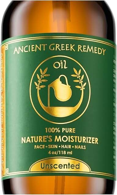 Ancient Greek Remedy - Hydrating Face Oil for Women - Anti-Aging Serum with Organic Jojoba, Rosehip, Sweet Almond, Olive, and Vitamin E - Fast Absorbing Body Oil for Dry Skin - Fragrance Free, 4 fl oz