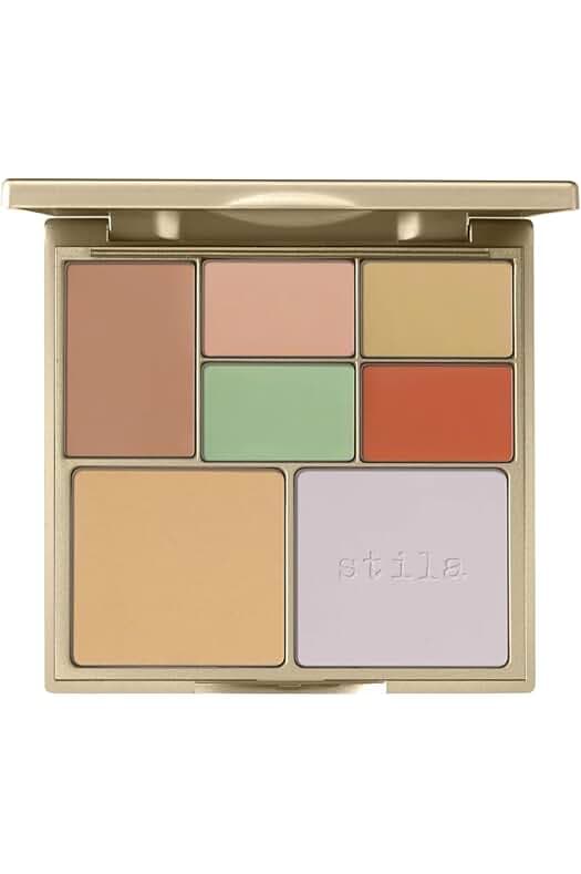 Stila Color Correcting Palette, Correct And Perfect All In One, Cream & Powder Face Makeup for Dark Circles, Redness, 0.45 Oz.