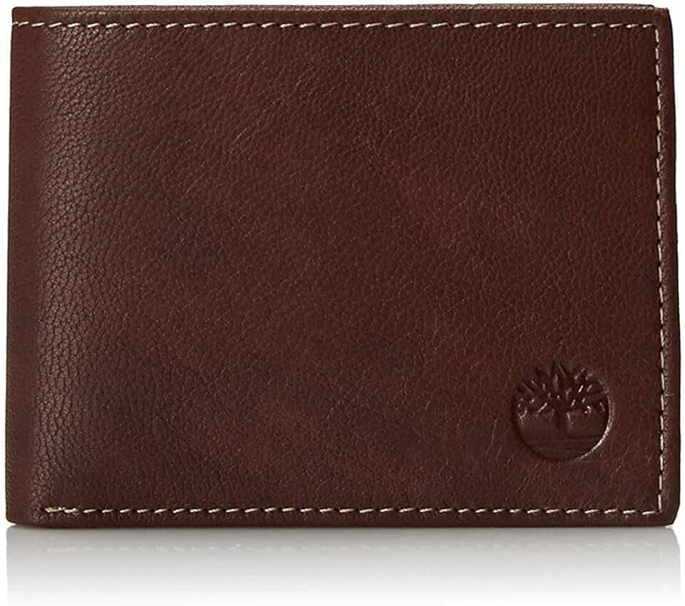 Timberland Men's Blix Slimfold Leather Wallet, Brown, One Size