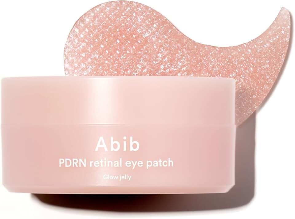 Abib PDRN Retinal Eye Patch Glow jelly 60 Patches, Korean Under Eye Patches for Puffy Eyes and Dark Circles, Anti-Wrinkle, Collagen, Caffeine, Niacinamide
