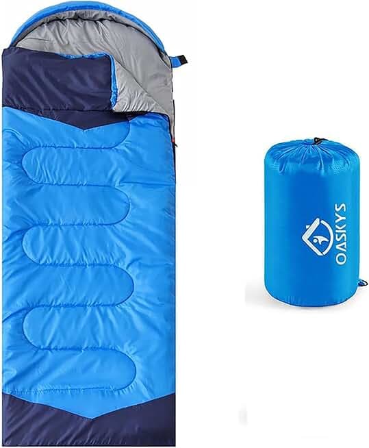 oaskys Camping Sleeping Bag - 3 Season Warm & Cool Weather - Summer Spring Fall Lightweight Waterproof for Adults Kids - Camping Gear Equipment, Traveling, and Outdoors
