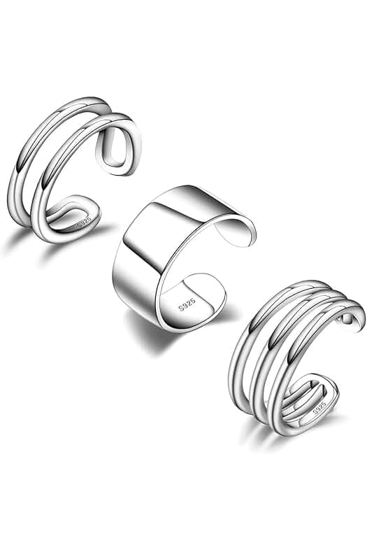CHIC & ARTSY Cuff Earrings 925 Sterling Silver Ear Cuff Earrings Non-Piercing Fake Helix Cartilage Cuff Earrings Various Styles Conch Ear Cuffs Fine Jewelry for Women Man