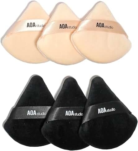 AOA Studio Velvet Puffs Makeup Puff Set of 6 Loose Powder Body Powder