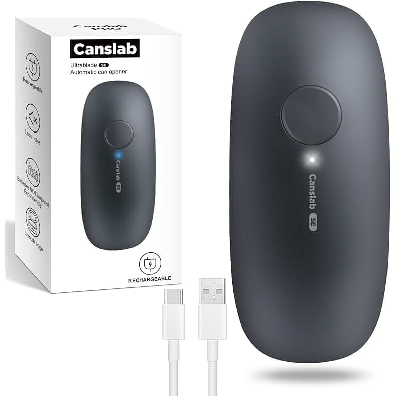 Ultrablde SE - USB Rechargeable Electric Can Opener for Kitchen for Seniors with Arthritis- Cordless Battery Powered Automatic
