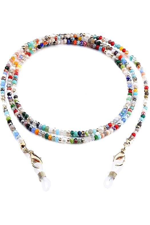 humlbird Mask Lanyard Eyeglasses Chain Healing Crystal Beaded Sunglasses Chains with Pearl for Women