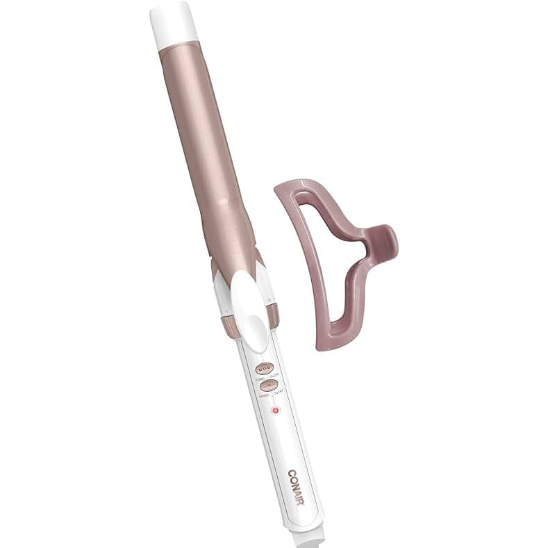 Conair Double Ceramic 1-Inch Curling Iron with Bonus Claw Clip, 1.0" Barrel Produces Classic Curls – for use on Short, Medium, and Long Hair