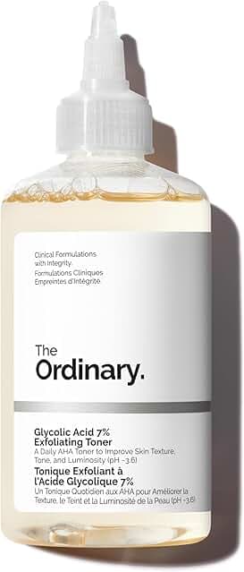 The Ordinary Glycolic Acid 7% Exfoliating Toner, Brightening and Smoothing Daily Toner for More Even-Looking Skin Tone