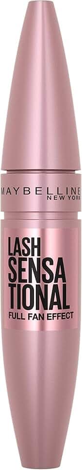 Maybelline Lash Sensational Washable Mascara, Lengthening and Volumizing for a Full Fan Effect, Blackest Black, 1 Count