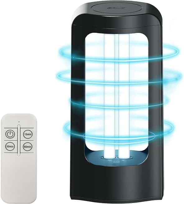 SANSI UV Sanitizer Light with Remote Control Timer, 99.99% UVC Cleaning Lamp 254nm Wavelength, 18W Portable for Room - Ozone Free