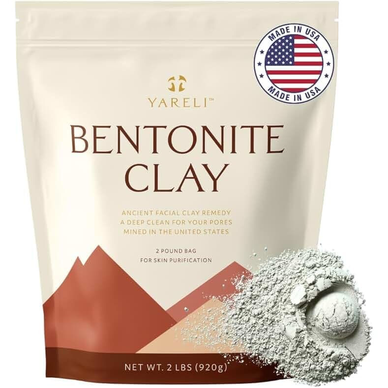 Bentonite Clay Powder Facial Mask & Cleansing Bath, Pure Indian Healing Clay, 2lb (32oz)