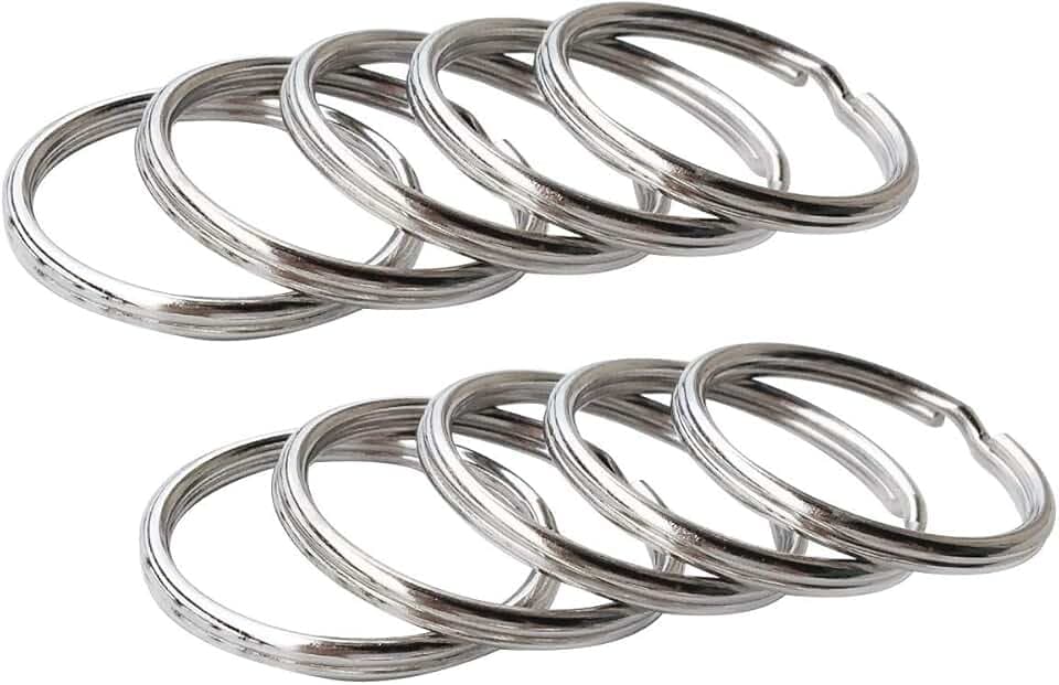 Key Ring/Key Chain, Split Round Metal Silver Keyring for Home/Car/Outdoor/Arts/Lanyards/CraftsKeys Organization (100 Pack 1.25 inches)