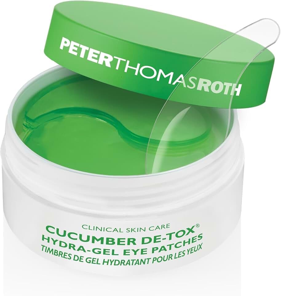 Peter Thomas Roth | Cucumber De-Tox Hydra-Gel | Soothing Under-Eye Patches for Puffiness, Dark Circles, Fine Lines and Wrinkles, 60 Count (Pack of 1)