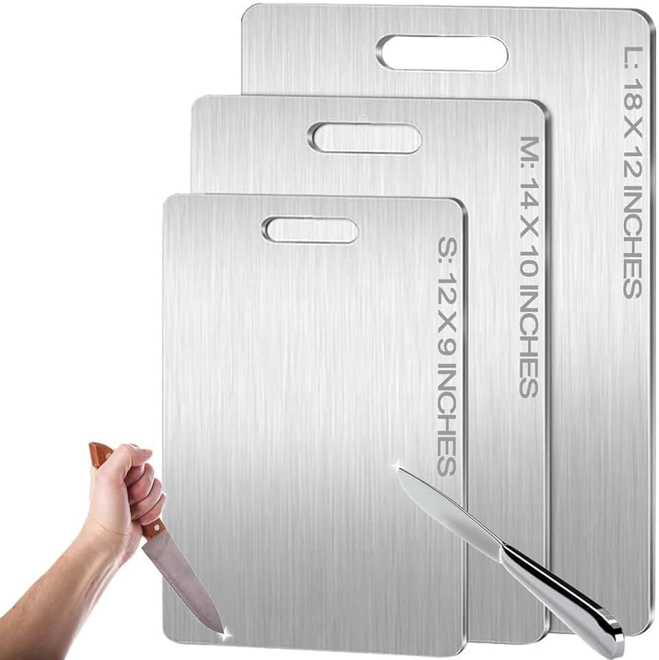 Titanium Cutting Board - 100% Pure Titanium Cutting Boards for Kitchen - Cutting Edge Hygiene & Durability, Cutting Boards for Home Kitchen Cooking (18 inch x 12 inch)