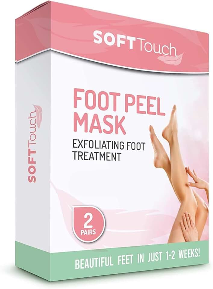 Dermora Soft Touch Foot Peel Mask - Pack of 2 Feet Peeling Masks for Dry, Cracked Heels & Calluses - Exfoliating Foot Mask Peel for Baby Soft Skin (Original)
