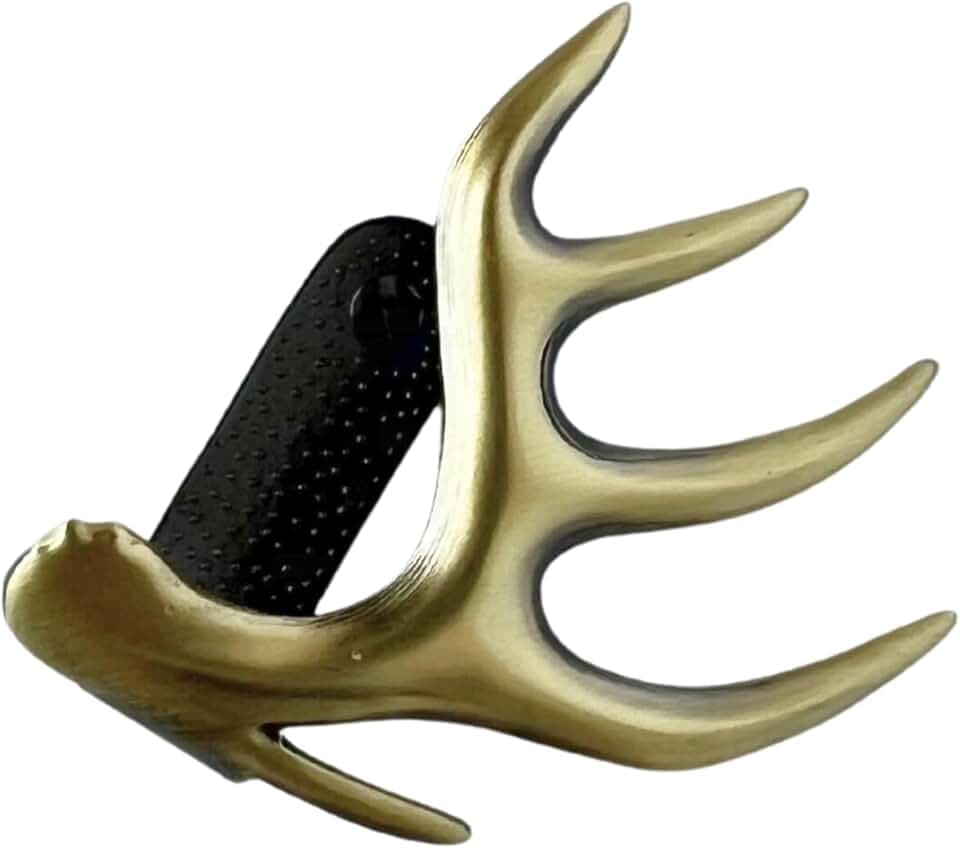Elk-Inspired Brass Hat Brim Clip - A Durable and Rugged Tribute to The Majestic Elk & Deer - Handcrafted 100% Brass Wilderness Clip, Ideal for Hunting Hats & Outdoor Gear - Stocking Stuffer