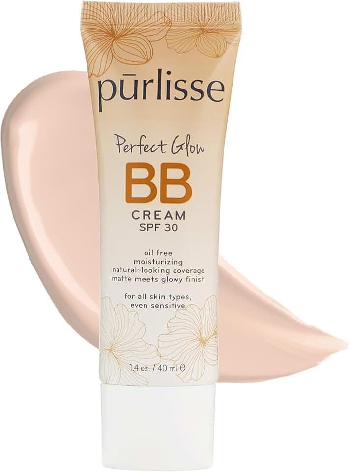 pūrlisse Perfect Glow BB Cream with SPF 30 - Matte Meets Dewy Finish - Enriched with Goji & Hawthorn Berry to Help Improve Skin Texture & Radiance - Fair (1.4 oz)