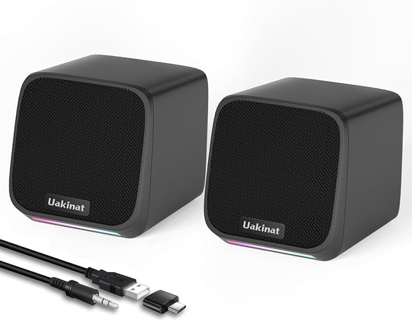 Computer Speakers,Computer Speakers for Desktop PC,Desktop Speakers,Small Computer Speakers USB Powered 3.5mm Aux Speaker for PC,Laptop,Tablet,Phone