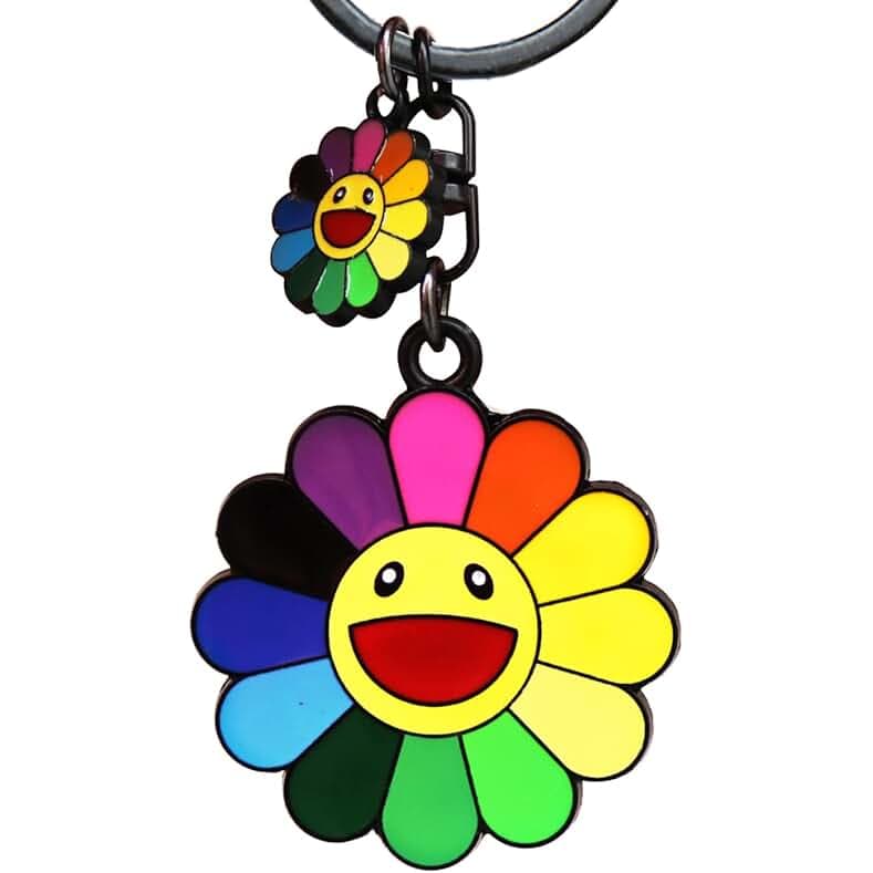 Keychain,Cute keychain,Car key chain,Smile Flower Bag Charms Accessories for women and girl