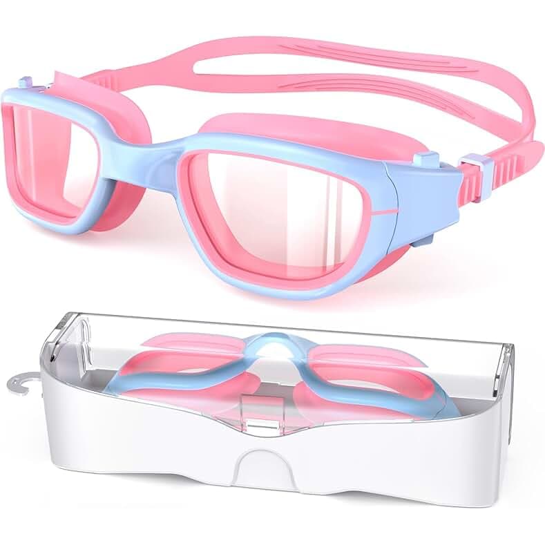 Kids Swim Goggles,Swimming Goggles for Kids 6-14, Anti-Fog UV Protection Pool Glasses for Boys Girls